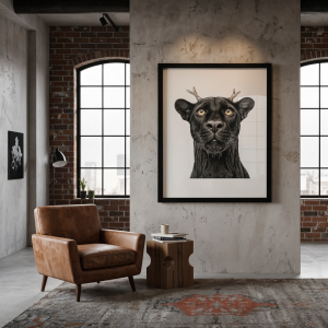 Ilustración de una pantera en contexto